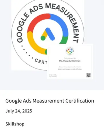 Google Ads Measurement Certification, July 24, 2025, Google Skillshop